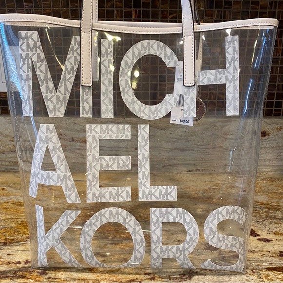 Michael Kors Large Logo Print Clear Tote Bag - Picture 2 of 6